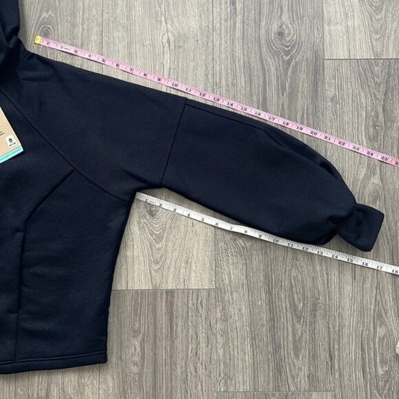 prAna Ziller Hoodie Sweatshirt Sz Small Nautical Navy Wool Blend Winter Gorpcore - Picture 12 of 12